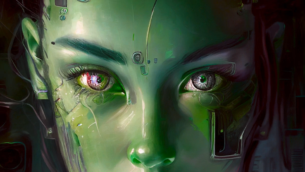 Picture of a cyborg girl AI